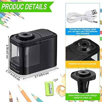 Electric Pencil Sharpener, Auto Stop Pencil Sharpener for Colored Pencils,  Sharp & Fast, for 6-12mm Pencils, Pencil Sharpener Electric Plug in, Strong