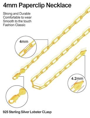 14k Yellow Gold Paperclip Link Chain Necklace (4 mm, 18 inch) | Made in  Italy - Walmart.com