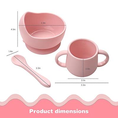 ROCCED Baby Silicone Bowls with Suction Toddler Bowls and Spoons Set  Training Cups for Baby Silicone Baby Feeding Set Baby Cups with 2 Handles