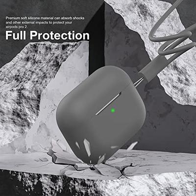 Brg for AirPods Pro 2nd/1st Generation Case Cover 2022/2019, Soft Silicone Skin Cover Shock-Absorbing Protective Case with Keychain for New Apple