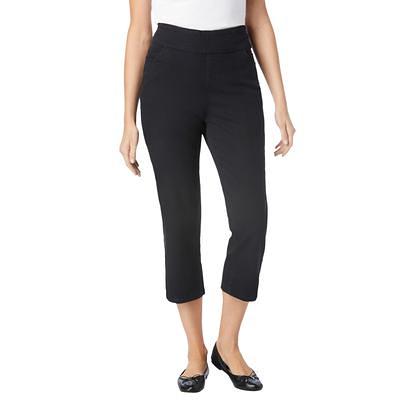 Erika Women's Plus Size Blair Soft Pull On Capris With Snap Hem