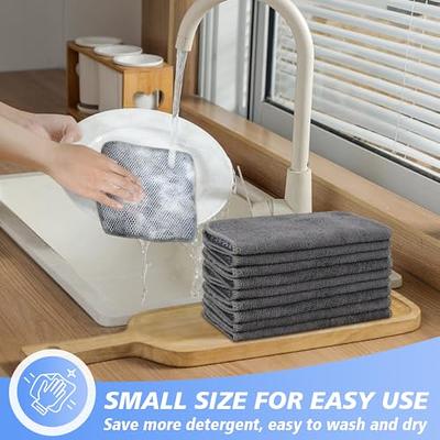 SINLAND Microfiber Dish Cloth for Washing Dishes Dish Rags Best Kitchen  Washcloth Cleaning Cloths with Poly Scour Side 5 Color Assorted  12inchx12inch