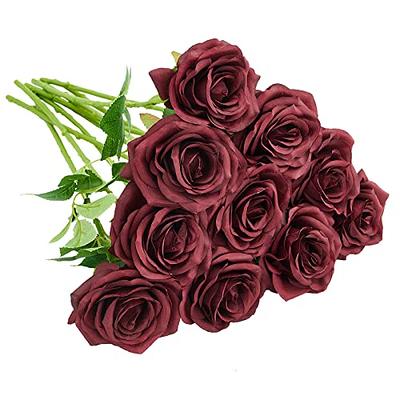 10 PCS Rose Artificial Flowers, Blue Silk Roses with Stems Realistic Fake  Rose Flower Bouquets for Wedding Arrangement Centerpieces Party Home Table  Decorations 