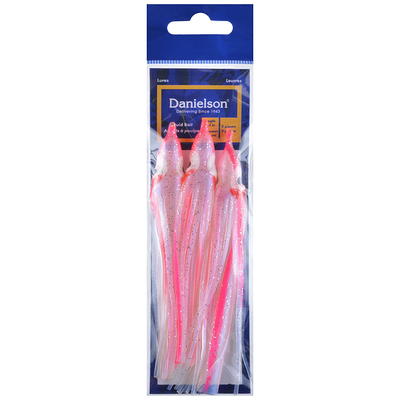 Danielson 4.5 Rigged Squid Bait, UV Pearl & Pink, 3Pk, Fishing