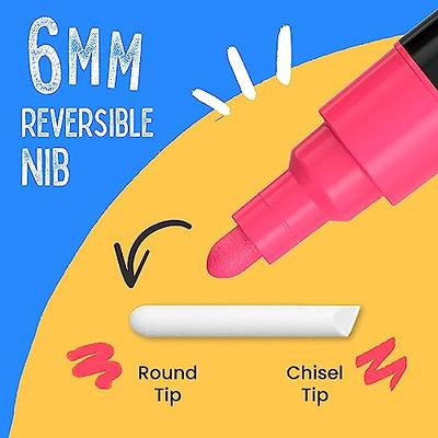 Metallic Chalk Markers (10 Pack) Liquid Chalk Pens - For Blackboards,  Chalkboard, Bistro Menu, Window - Wet Wipe Erasable - 6mm Reversible Bullet  