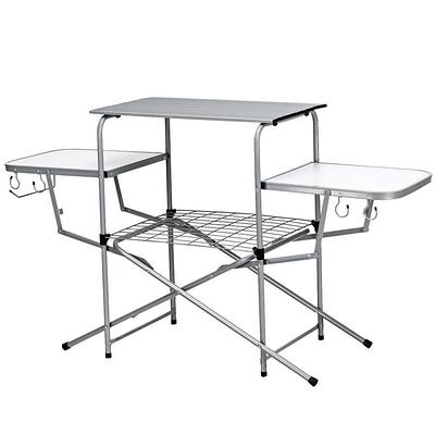 Costway Folding Portable Aluminum Camping Grill Table W/ Storage