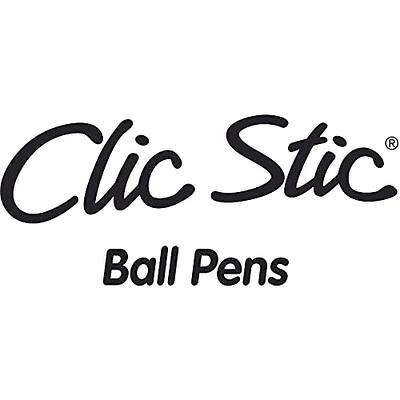 BIC Clic Stic Fashion Retractable Ball Point Pen, Blue, 12 Pack