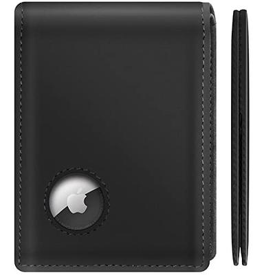 Airtag Wallet Genuine Leather Air Tag Wallet Rfid Technology Support de  carte de crédit avec portefeuille minimaliste pour hommes pour Apple Airtag  (pas d'airtag inclus)