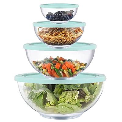 Mixing Bowls with Lids Set, Plastic Mixing Bowls with Airtight Lids,  Nesting Mixing Bowl Set for Space Saving Storage, Ideal for Cooking,  Baking, Food