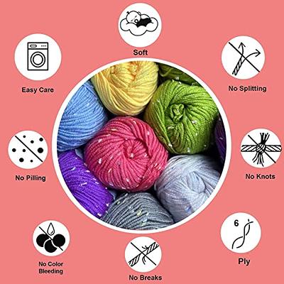 KnitPal Tweed Twinkles Soft Hypoallergenic Baby Yarn for Knitting  crocheting, 8 skeins, 696 yards400 grams, Light Worsted, DK #3 (Mint g