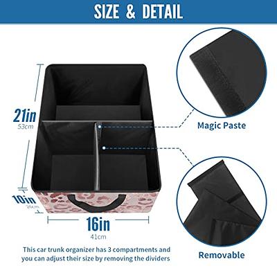 Femuar Large Capacity Trunk Organizer, Waterproof Car Accessory, Non-Slip,  Foldable, Suitable for All Vehicles, Black