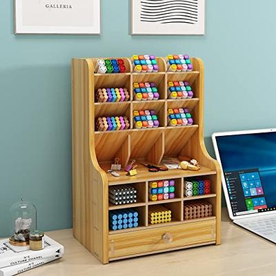 Marbrasse Upgraded Wooden Pencil Holder, Pen Organizer for Desk, Easy  Assembly, Art Supply Organizer, Desktop Stationary Organizer Caddy  (JB-B16-Cherry Color) - Yahoo Shopping