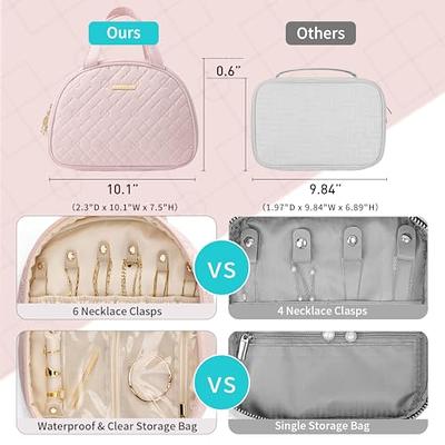 Jewelry Travel Organizer Case Transparent Jewelry Storage Bags Book Ring Binder Jewelry Bag Clear Booklet Zipper Jewelry Pouches for Necklaces