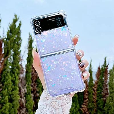 CEOKOK for Samsung Galaxy Z Flip 4 Case Clear with Design Glitter Bling  Space Stars Moon Planet Cute Protective Aesthetic Transparent Floral for  Women