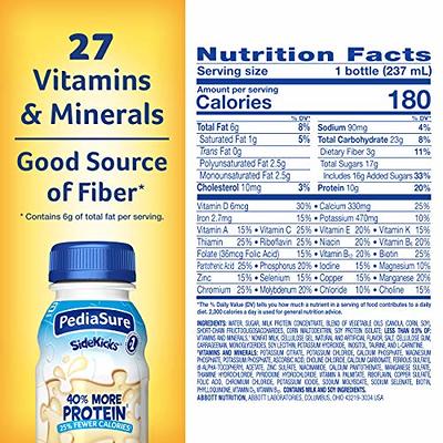 PediaSure Sidekicks High Protein Shake, Chocolate, 8 Ounce Bottle, 24 Count