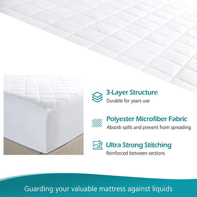 Jml Queen Waterproof Mattress Protector,Quilted Fitted Mattress Pad Fits Up to 16 inch Deep, White