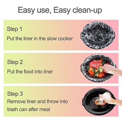 FROVEN Slow Cooker Divider 4 qt Compatible Silicone Crock Pot Liner Oval Shape, Reusable Slow Cooker Liners, Leakproof & Dish
