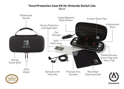 PowerA Protection Case Kit for Nintendo Switch Lite - Black - Nintendo  Switch