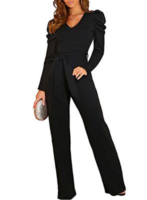 BLENCOT Sleeveless Jumpsuit for Women Dressy Casual V Neck Wide