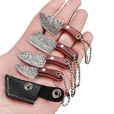 Epichao 4pcs Mini Pocket Knife Set Little Chef Knife Set Tiny