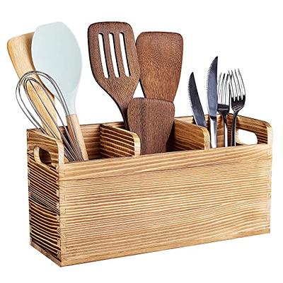 Large Rustic Kitchen Utensil Holder for Countertop, Farmhouse Wooden Utensil  Holder for Kitchen Counter, 3 Compartment Rustic Cooking Utensil Holder,  Kitchen Utensil Organizer Caddy for Home Decor - Yahoo Shopping