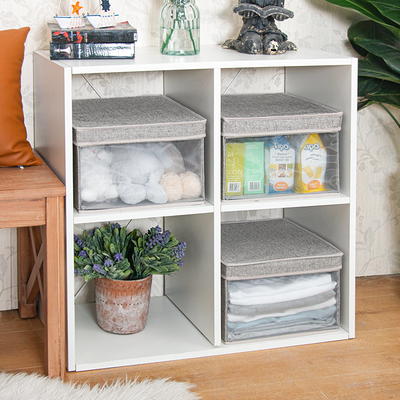 Mainstays Stackable Storage Shelf Clear Plastic with Folding