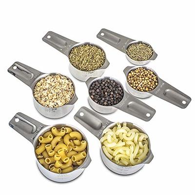 Measuring Cups - Heavy Duty Stainless Steel Silver Set of 7