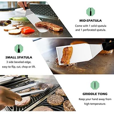 8 Commercial Grade Flat Top Grill Accessories Great for Outdoor Grilling, Teppanyaki and Camping