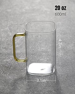 Glass Coffee Mugs - Large Glasses Set of 4, 12 oz –