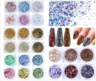 Black Friday Mermaid Chrome Nail Powder, 6 Color Iridescent Aurora Glitter  Dust Kit & 2pcs Sticks Nail Art Decor