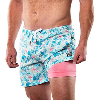 Third Wave Swim Trunks with Compression Liner - Men's Premium 5 Inch Inseam  Quick Dry Swim Shorts for Beach and Swimming (Miami L Comp) - Yahoo Shopping
