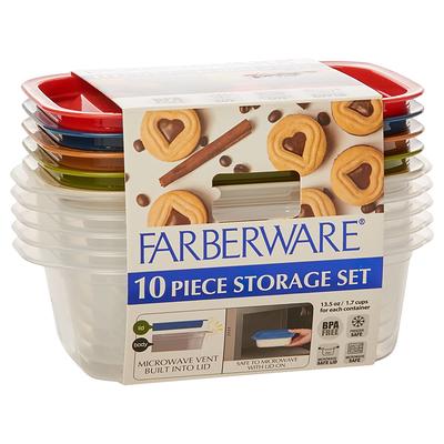 Farberware® 10-pc. Glass Food Storage Set with Snap Lids