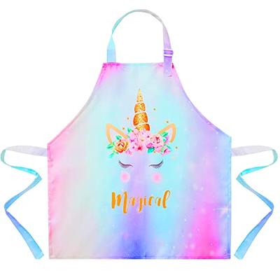 Cartoon Unicorn Dinosaur Long Sleeve Apron Children Bibs Kids Boys Girls  Art Craft Painting Aprons Baby