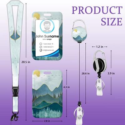 Onevenvi ID Badge Holder with Lanyard, Abstract Mountain Sunrise Lanyards  for Id Badges, Retractable ID Badge Holder with Detachable Lanyard, Badge  Reel Heavy Duty with Carabiner Clip, Nurse Teacher - Yahoo Shopping