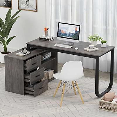 CraftThink Kids Writing Desk, Contemporary Wood Office Desk Sturdy Home  Office Study Table Work Desk Writing Desk Table with Drawer Cabinet Shelf  for