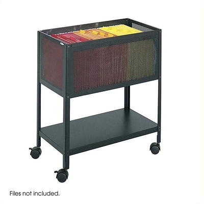 Rubbermaid FG452589BLA Black Medium Flat HD Two Shelf Heavy Duty Utility  Cart with Extended Handle