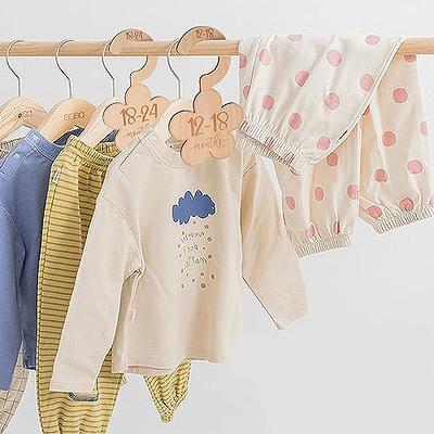 Baby Closet Dividers for Clothes Organizer - Set of 7 Adorable Wooden  Double-Sided Baby Clothes Size Hanger Organizer from Newborn to 24 Months  for