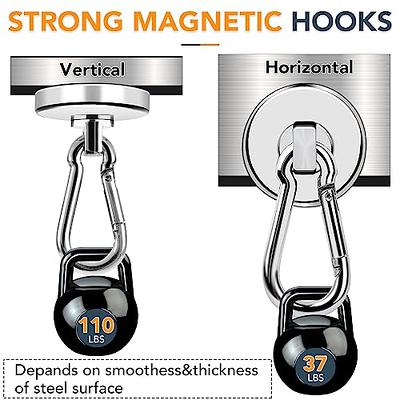 MIKEDE 110LBS+ Magnetic Hooks, Heavy Duty Neodymium Magnets with Swivel  Carabiner Hook, Strong Rare Earth Magnetic Hooks for Garage, Kitchen, Cruise  Cabin, Office - 3 Pack - Yahoo Shopping