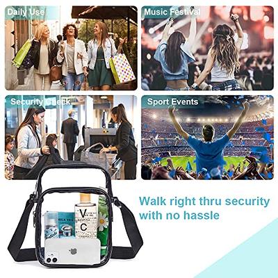  WEIMZC Clear Crossbody Bag Stadium Approved,Adjustable Shoulder  Strap Clear Crossbody Purse for Concerts, Festivals, Sports Events