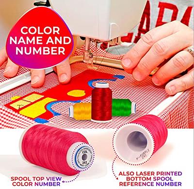Simthread Polyester Embroidery Thread, 80 Spools Embroidery Machine Thread,  500M (550Y) Each Thread Spool, Colors Compatible with Janome 