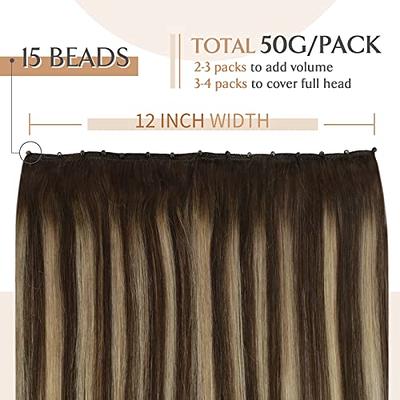Sunny Beaded in Weft Hair Extensions for Women Microbead Weft Hair  Extensions Balayage Brown EZE Weft Hair Extensions Chocolate Brown Ombre  Caramel Blonde with Highlights 50G 22Inch - Yahoo Shopping