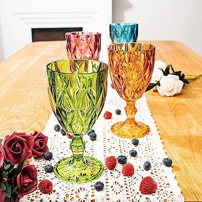 K128 - (4) Colorful & Unique Wine Glasses