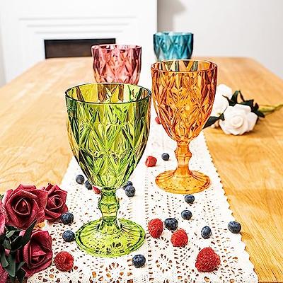 Vintage Set of Six Thick Stem Wine Glasses