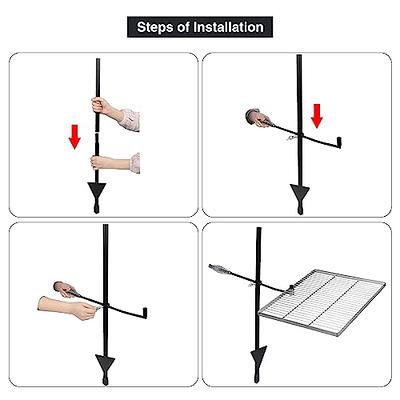 Lineslife Swivel Campfire Grill Grate and Griddle, Folding Stainless Steel  Open Fire Grill Rack, Fire Pit Grill Grate Over Fire Pit with Carrying Bag