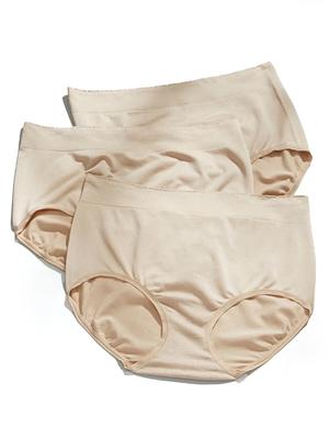 Plus Size Women's Nylon Brief 10-Pack by Comfort Choice in Nude
