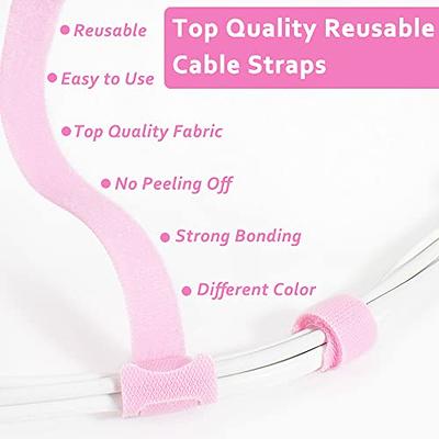 6 pcs Microfiber Cloth Cable Straps Hook Loop Reusable Fastening Cable 6  Ties