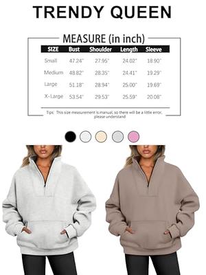 Trendy Queen Womens Oversized Sweatshirts Hoodies Half Zip