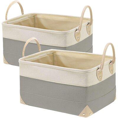 2 Pack Large Decorative Fabric Storage Bins,Foldable Storage