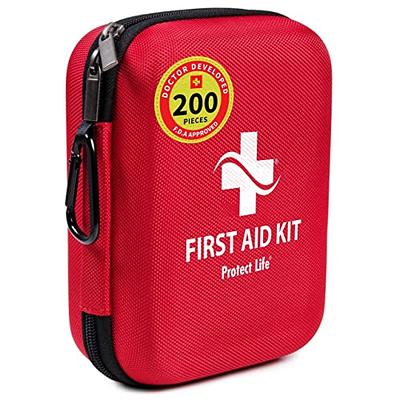  Premium First Aid Kit [90 Pieces] Essential First Aid Kit for  Camping, Hiking, Office with Medical Supplies and Handle - First Aid Kit  for Home, Car, Travel, Survival Red : Everything Else