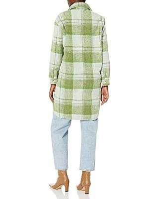 Lucky Brand Women's Long Sleeve Oversized Distressed Shirt, Lilac Plaid,  X-Small at  Women's Clothing store